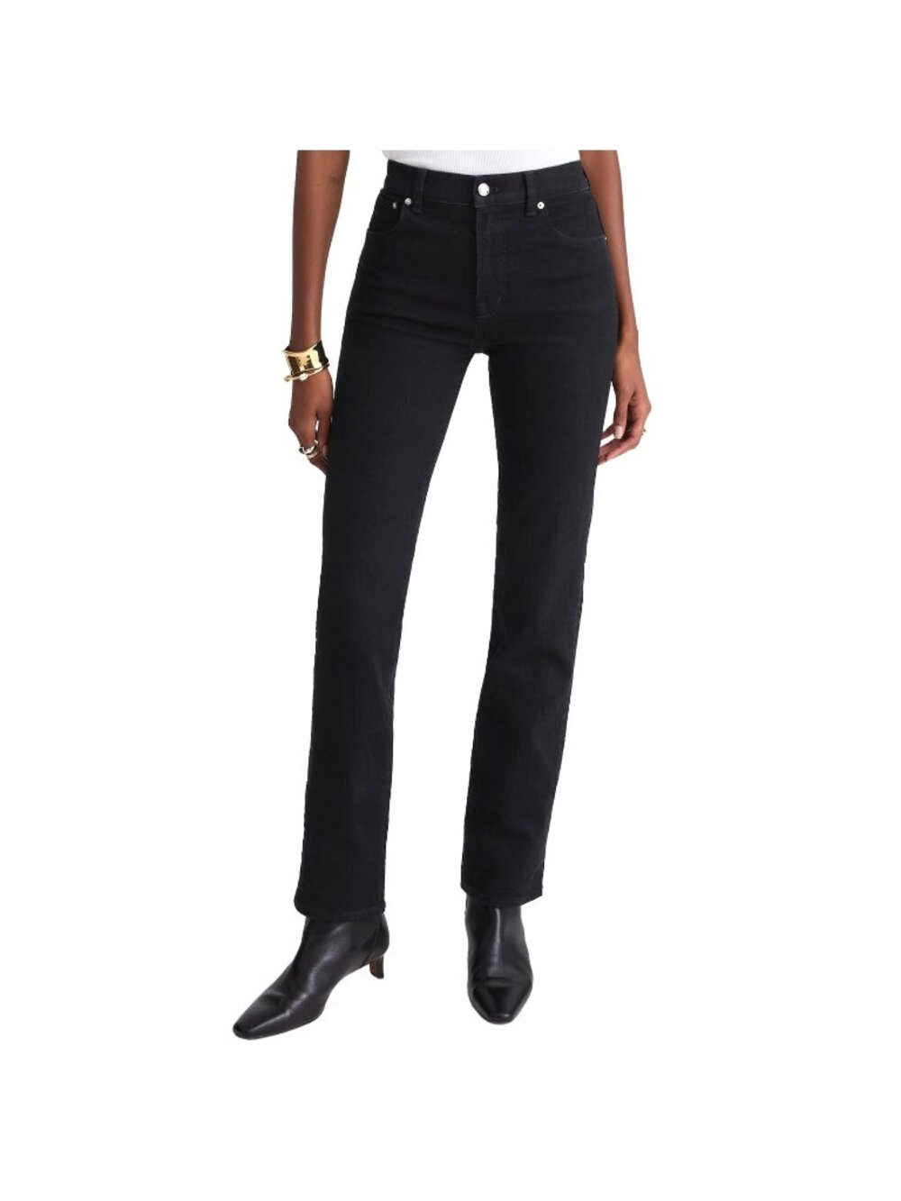 Madewell The Longline Straight Jean Black Size W 32T X 32 NWT